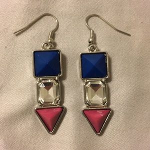 NWT H&H Jewelry Red, White, And Blue Drop Earrings